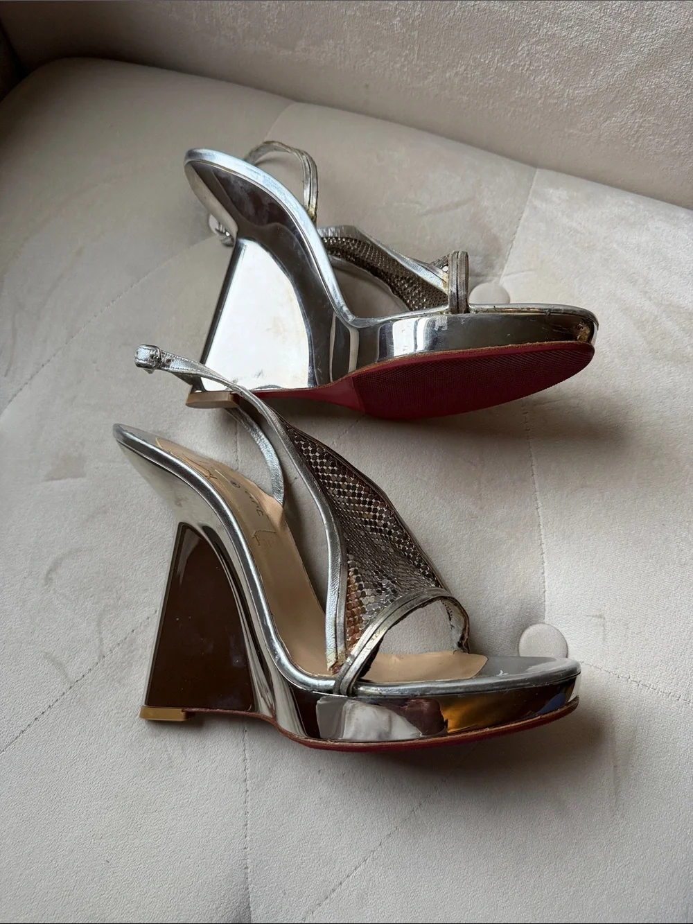 Christian Louboutin elegant silver